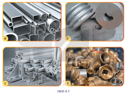 Quan sát Hình 4.1 và cho biết các sản phẩm trên sử dụng vật liệu nào