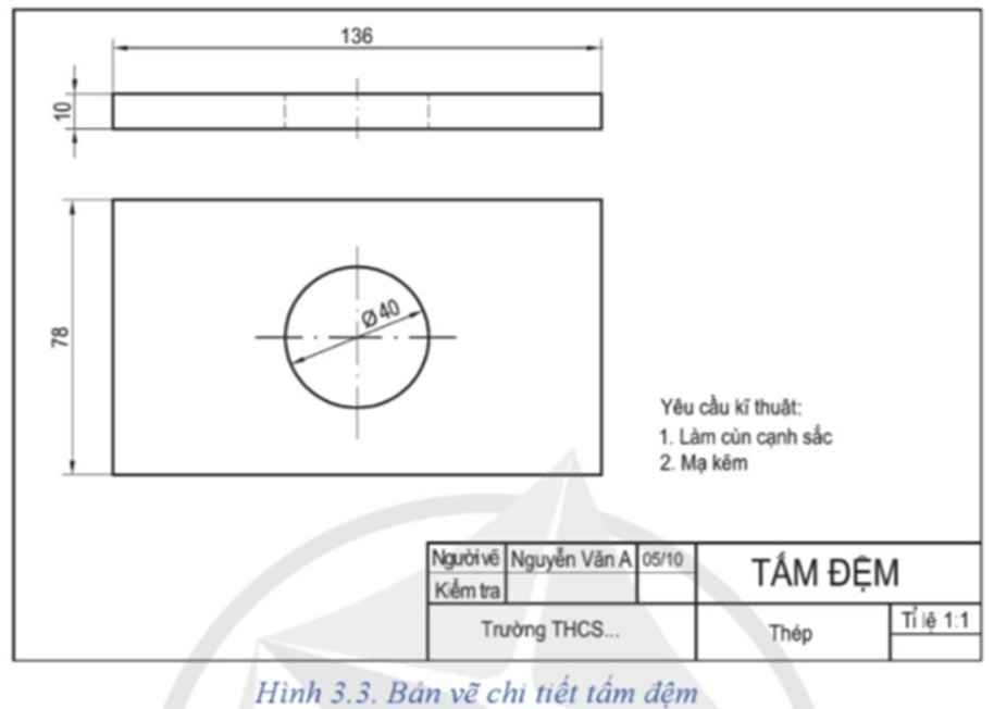 Sưu tầm và đọc một bản vẽ chi tiết, trao đổi với bạn nội dung của bản vẽ đó