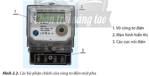 Công tơ điện một pha như hình minh họa ở Hình 2.2 được sử dụng để đo đại lượng điện nào của mạng điện trong nhà?