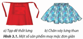 Để may được những sản phẩm đơn giản như Hình 3.1, em phải thực hiện những công việc gì?