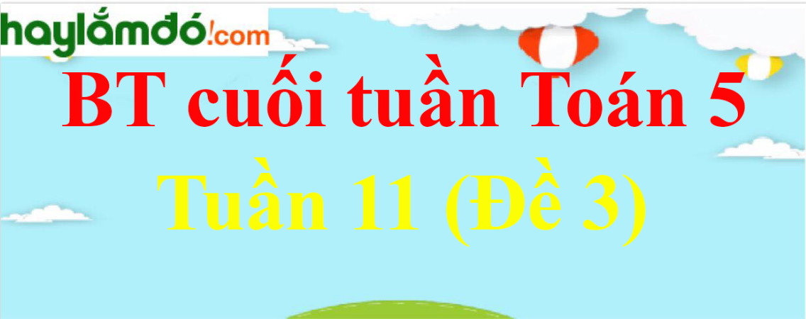 Bài tập cuối tuần Toán lớp 5 Tuần 11 có đáp án (Đề 3)