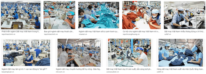 Em hãy tìm hiểu tư liệu về tình hình phát triển và phân bố công nghiệp may ở Việt Nam