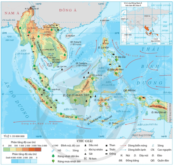 Nêu đặc điểm vị trí địa lí và lãnh thổ của khu vực Đông Nam Á (ảnh 2)
