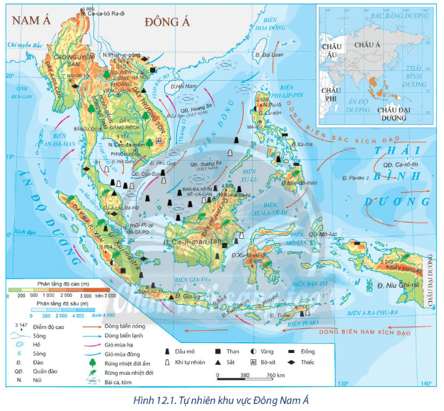 Lý thuyết Địa Lí 11 Bài 12: Tự nhiên, dân cư, xã hội và kinh tế Đông Nam Á