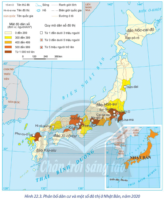 Lý thuyết Địa Lí 11 Bài 22: Vị trí địa lí, điều kiện tự nhiên, dân cư và xã hội Nhật Bản