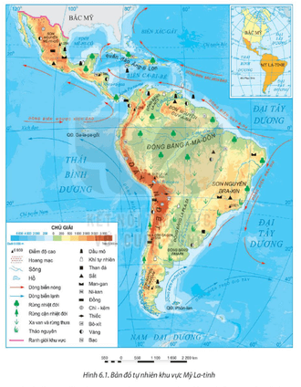 Dựa vào thông tin mục I và hình 6.1 hãy xác định phạm vi lãnh thổ và vị trí địa lý của Mỹ La-tinh