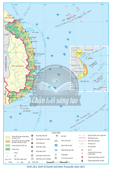 Dựa vào hình 28.2 và thông tin trong bài, hãy kể tên một số cảng biển, tuyến đường biển 