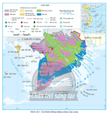Dựa vào hình 34.1 và thông tin trong bài, hãy: Trình bày vị trí địa lí và phạm vi lãnh thổ