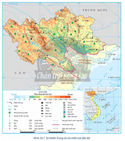 Dựa vào hình 24.1 và thông tin trong bài, hãy: Trình bày vị trí địa lí và phạm vi lãnh thổ 