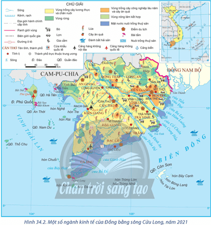 Lý thuyết Địa Lí 12 Bài 34: Sử dụng hợp lí tự nhiên để phát triển kinh tế ở Đồng bằng sông Cửu Long | Chân trời sáng tạo