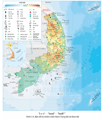 Dựa vào thông tin mục 3 và hình 3.4, hãy trình bày đặc điểm tự nhiên của miền Nam Trung Bộ