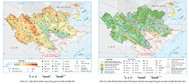 Dựa vào thông tin mục 2 và hình 23.1, 23.2 hãy: Chứng minh thế mạnh về thủy điện của vùng Trung du 