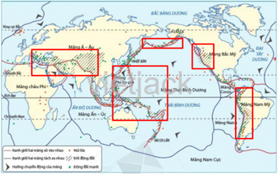 Hãy xác định các đới động đất trên thế giới ở hình 9.3