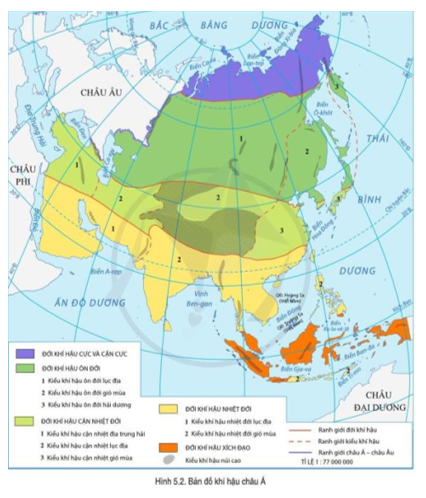 Đọc thông tin và quan sát hình 5.1, hình 5.2, hãy trình bày đặc điểm tự nhiên của khu vực Tây Nam Á