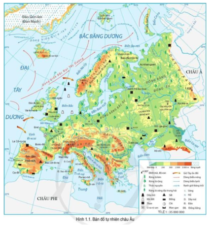 Đọc thông tin và quan sát hình 1.1 hãy phân tích đặc điểm các đới thiên nhiên của châu Âu