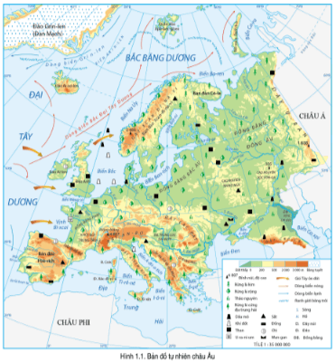 Lý thuyết Địa Lí 7 Cánh diều Bài 1: Vị trí, phạm vi và đặc điểm tự nhiên châu Âu