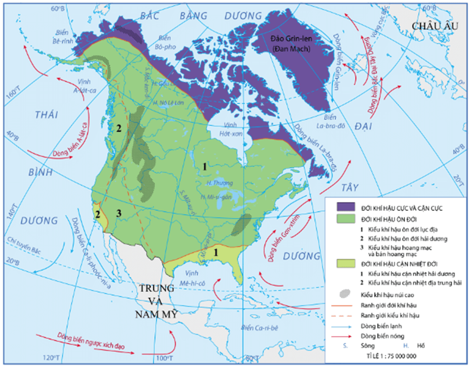 Lý thuyết Địa Lí 7 Kết nối tri thức Bài 14: Đặc điểm tự nhiên Bắc Mỹ
