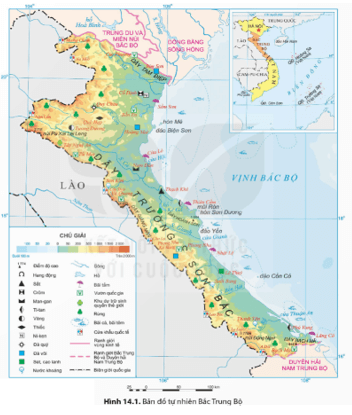 Dựa vào hình 14.1 và thông tin mục 2, hãy Trình bày đặc điểm phân hóa tự nhiên ở Bắc Trung Bộ