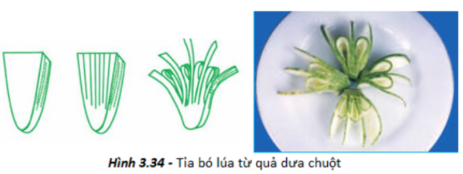 Công nghệ 6 Bài 24: Thực hành - Tỉa hoa trang trí món ăn từ một số loại rau, củ , quả | Giải bài tập Công nghệ lớp 6