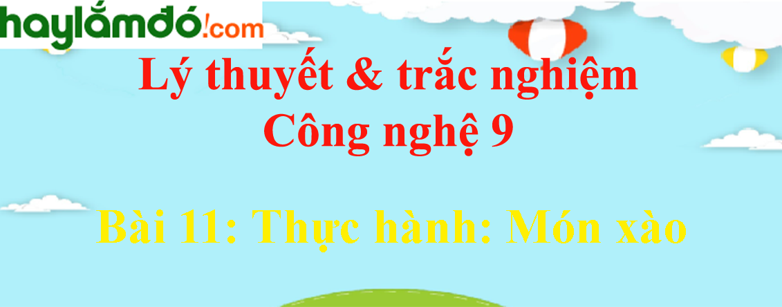 Lý thuyết Công nghệ 9 Bài 11: Thực hành: Món xào