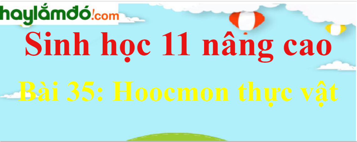 Sinh 11 nâng cao Bài 35: Hoocmon thực vật