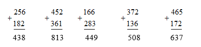 Giải Toán 3 Cộng các số có ba chữ số (có nhớ một lần) trang 5 | Giải bài tập Toán lớp 3