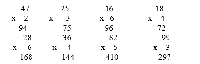 Giải Toán 3 Nhân số có hai chữ số với số có một chữ số (có nhớ) trang 22 | Giải bài tập Toán lớp 3