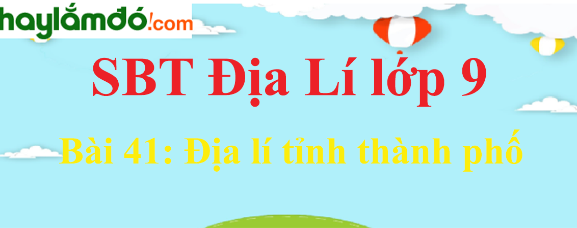 Giải SBT Địa Lí lớp 9 Bài 41: Địa lí tỉnh thành phố