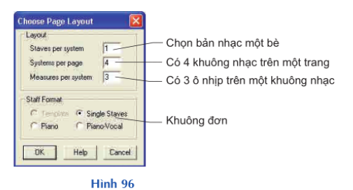 Điền giải thích các thành phần cần chọn trên hộp thoại