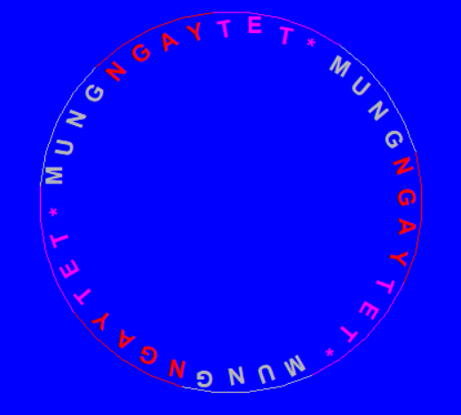 Thủ tục sau đây tạo dòng chữ “MUNG NGAY TET” chạy trên một đường tròn