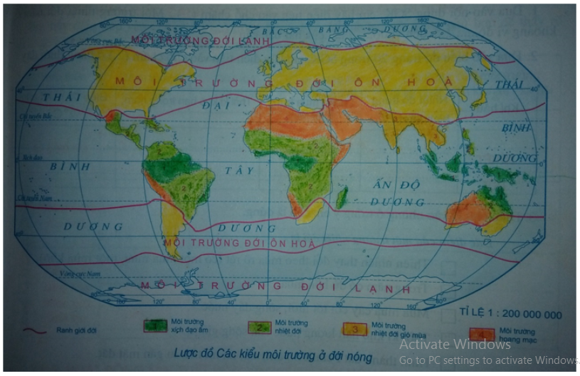 Tập bản đồ Địa Lí 7 Bài 5: Đới nóng. Môi trường xích đạo ẩm | Giải tập bản đồ Địa Lí 7