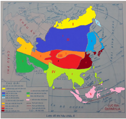 Tập bản đồ Địa Lí 8 Bài 2: Khí hậu châu Á | Giải tập bản đồ Địa Lí lớp 8