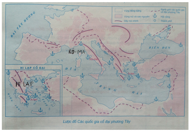 Tập bản đồ Lịch Sử 6 Bài 5: Các quốc gia cổ đại phương Tây | Giải tập bản đồ Lịch Sử lớp 6