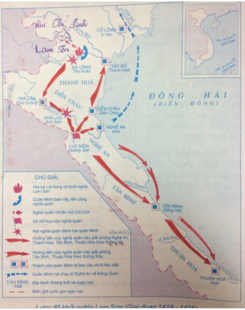 Tập bản đồ Lịch Sử 7 Bài 19: Cuộc khởi nghĩa Lam Sơn | Giải tập bản đồ Lịch Sử lớp 7