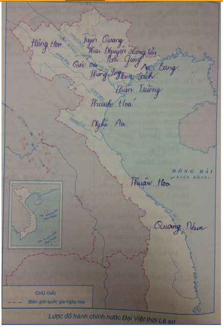 Tập bản đồ Lịch Sử 7 Bài 20: Nước Đại Việt thời Lê Sơ | Giải tập bản đồ Lịch Sử lớp 7
