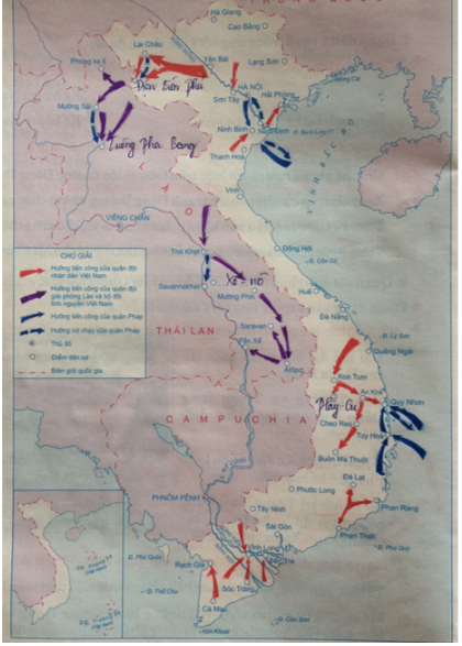 Tập bản đồ Lịch Sử 9 Bài 27: Cuộc kháng chiến toàn quốc chống thực dân Pháp xâm lược kết thúc (1953-1954) | Giải tập bản đồ Lịch Sử lớp 9
