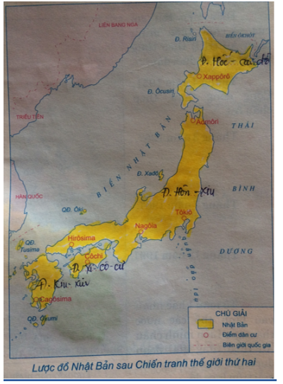 Tập bản đồ Lịch Sử 9 Bài 9: Nhật Bản | Giải tập bản đồ Lịch Sử lớp 9