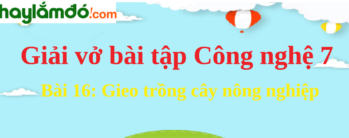 Bài 16: Gieo trồng cây nông nghiệp