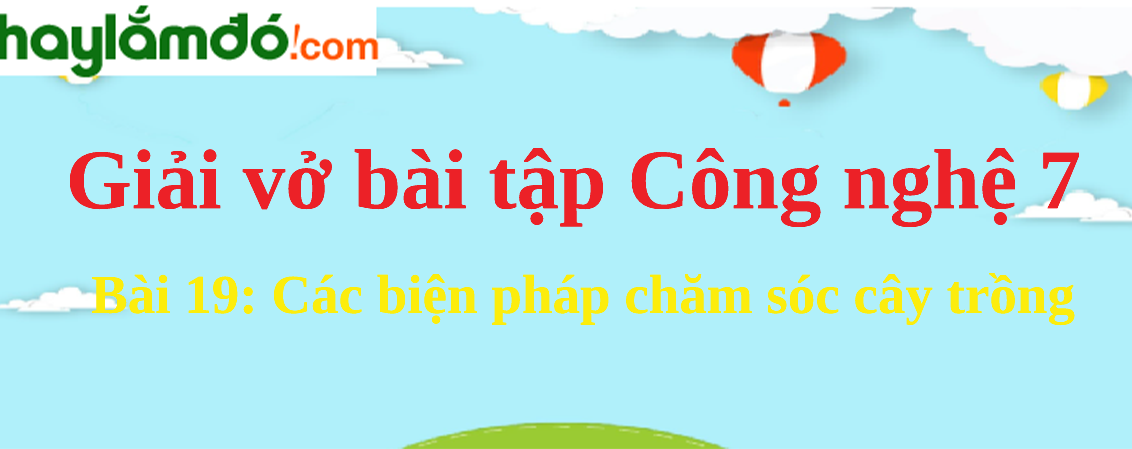 Bài 19: Các biện pháp chăm sóc cây trồng