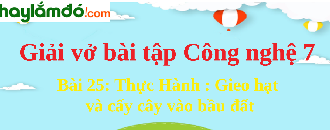 Bài 25: Thực Hành : Gieo hạt và cấy cây vào bầu đất