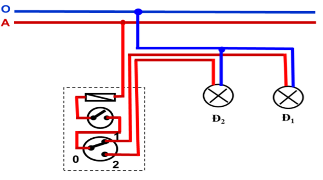 Bài 10: Thực hành: Lắp mạch điện một công tắc ba cực điều khiển hai đèn