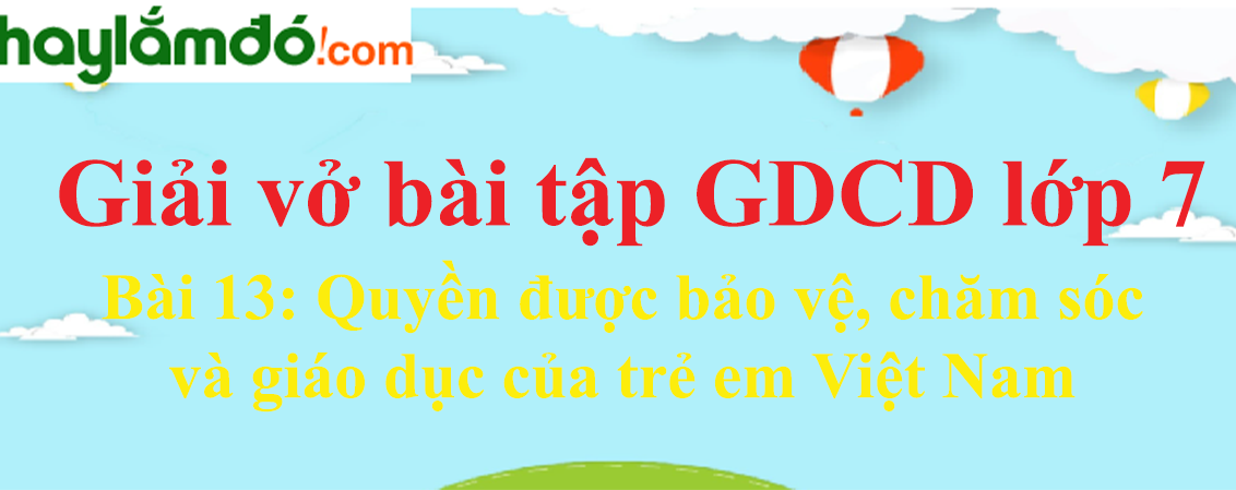 Bài 13: Quyền được bảo vệ, chăm sóc và giáo dục của trẻ em Việt Nam