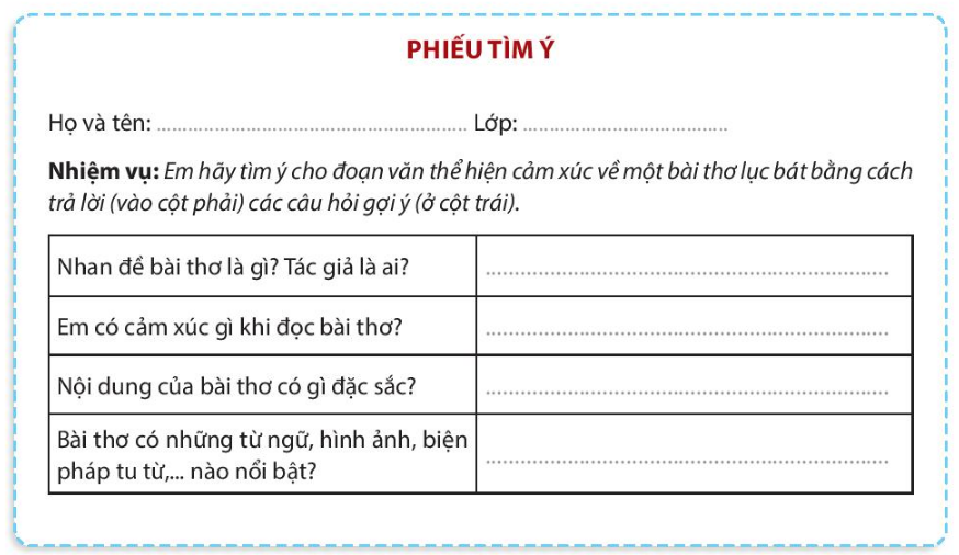 Giáo án bài Tập làm một bài thơ lục bát - Viết đoạn văn thể hiện cảm xúc về một bài thơ lục bát | Giáo án Ngữ văn 6 Kết nối tri thức