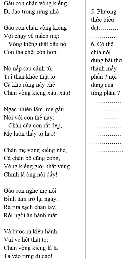 Giáo án bài Gấu con chân vòng kiềng | Giáo án Ngữ văn 6 Cánh diều