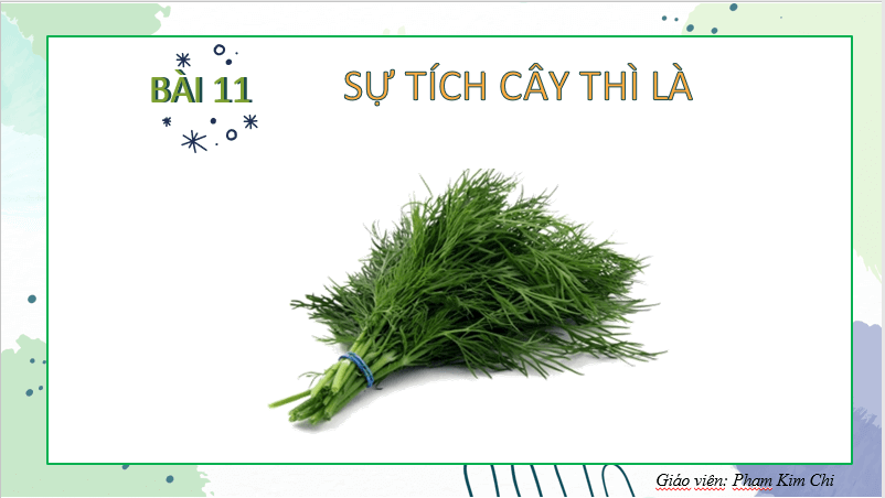 Giáo án điện tử Sự tích cây thì là lớp 2 | PPT Tiếng Việt lớp 2 Kết nối tri thức