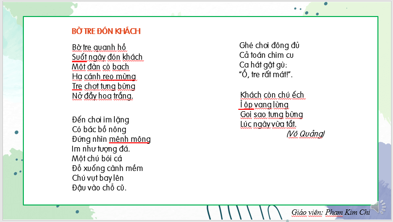 Giáo án điện tử Bờ tre đón khách lớp 2 | PPT Tiếng Việt lớp 2 Kết nối tri thức