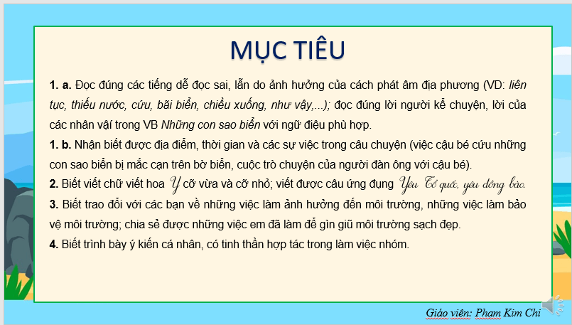 Giáo án điện tử Những con sao biển lớp 2 | PPT Tiếng Việt lớp 2 Kết nối tri thức