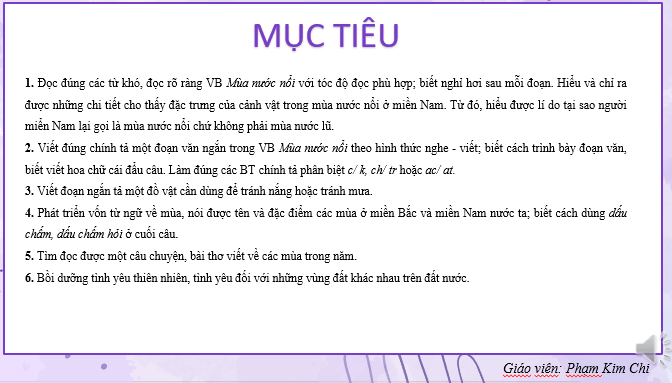 Giáo án điện tử Mùa nước nổi lớp 2 | PPT Tiếng Việt lớp 2 Kết nối tri thức