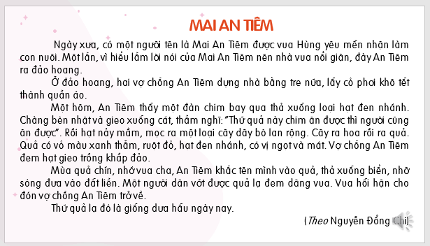 Giáo án điện tử Mai An tiêm lớp 2 | PPT Tiếng Việt lớp 2 Kết nối tri thức