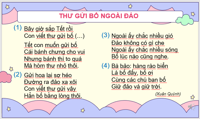 Giáo án điện tử Thư gửi bố ngoài đảo lớp 2 | PPT Tiếng Việt lớp 2 Kết nối tri thức